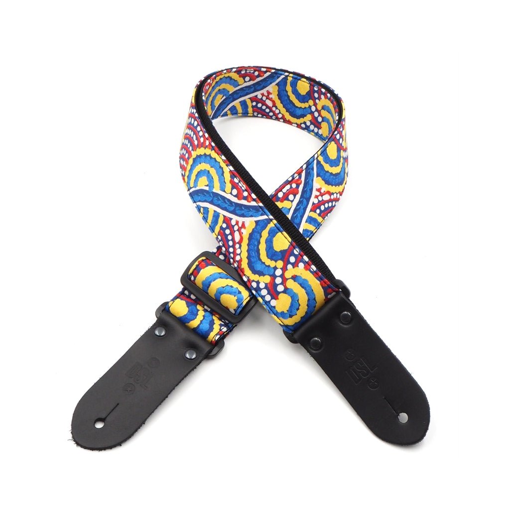 DSL 2" Indigenous Handmade Fabric Guitar Strap - Mikanji Dreaming Guitar Straps Sky Music