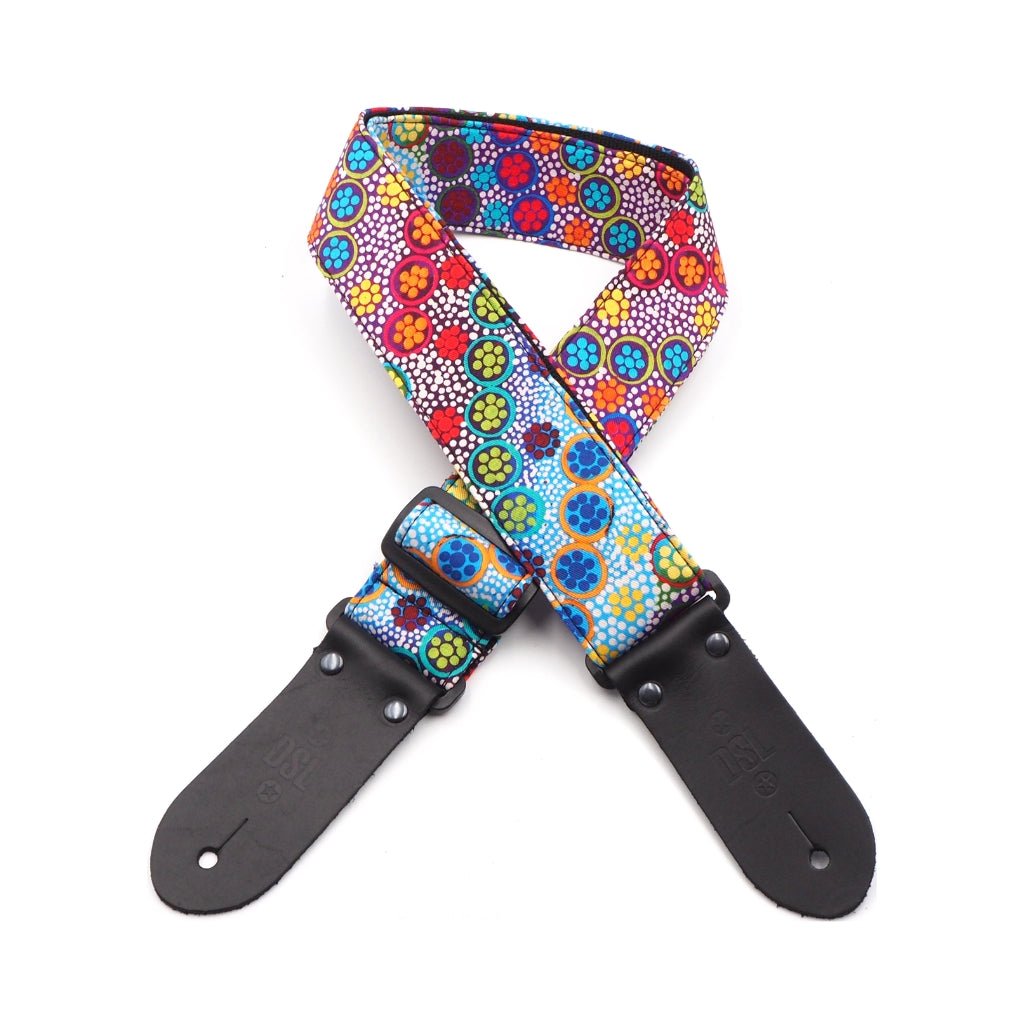 DSL 2" Indigenous Handmade Fabric Guitar Strap - Native Seed Dreaming Guitar Straps Sky Music