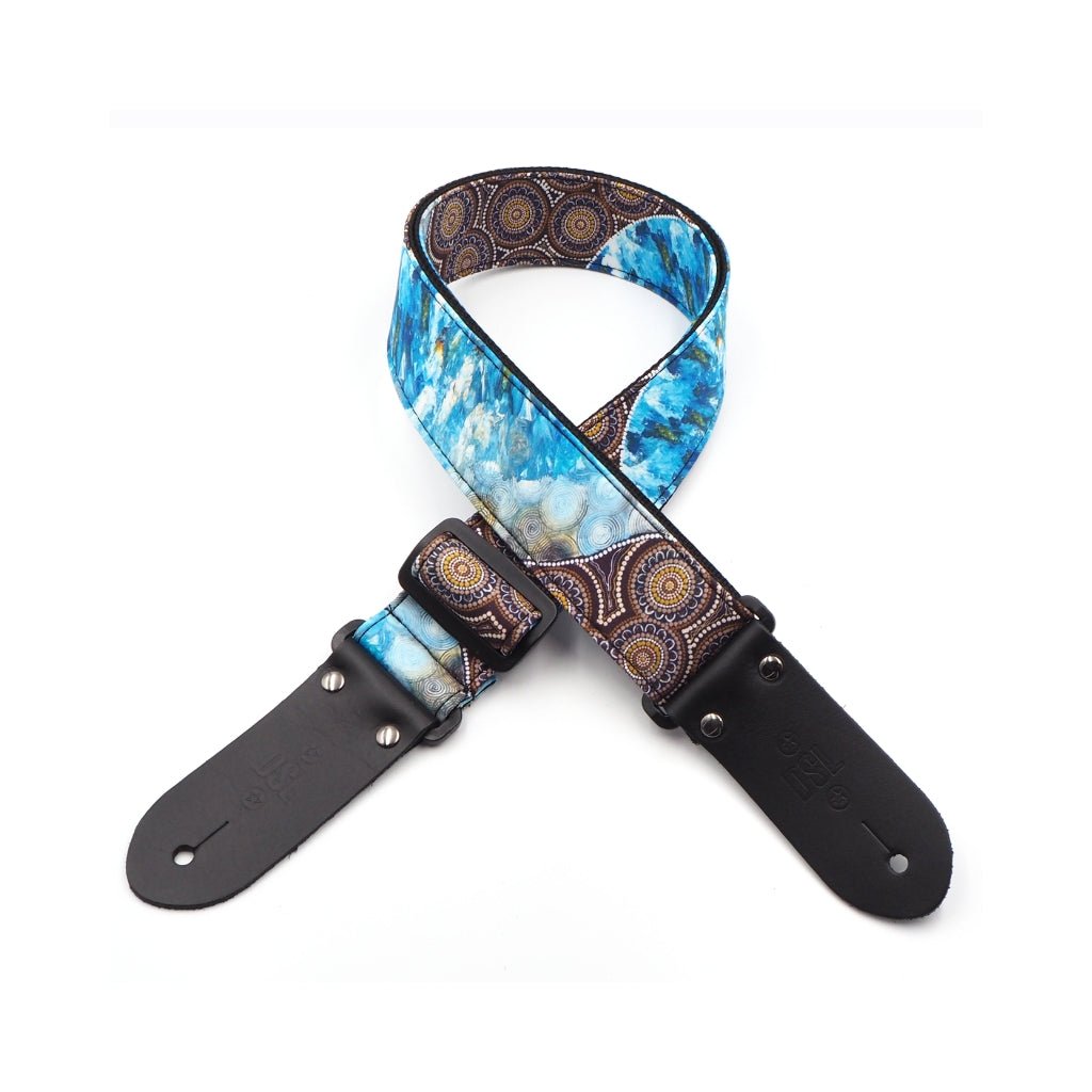 DSL 2" Indigenous Handmade Fabric Guitar Strap - The Beach Guitar Straps Sky Music
