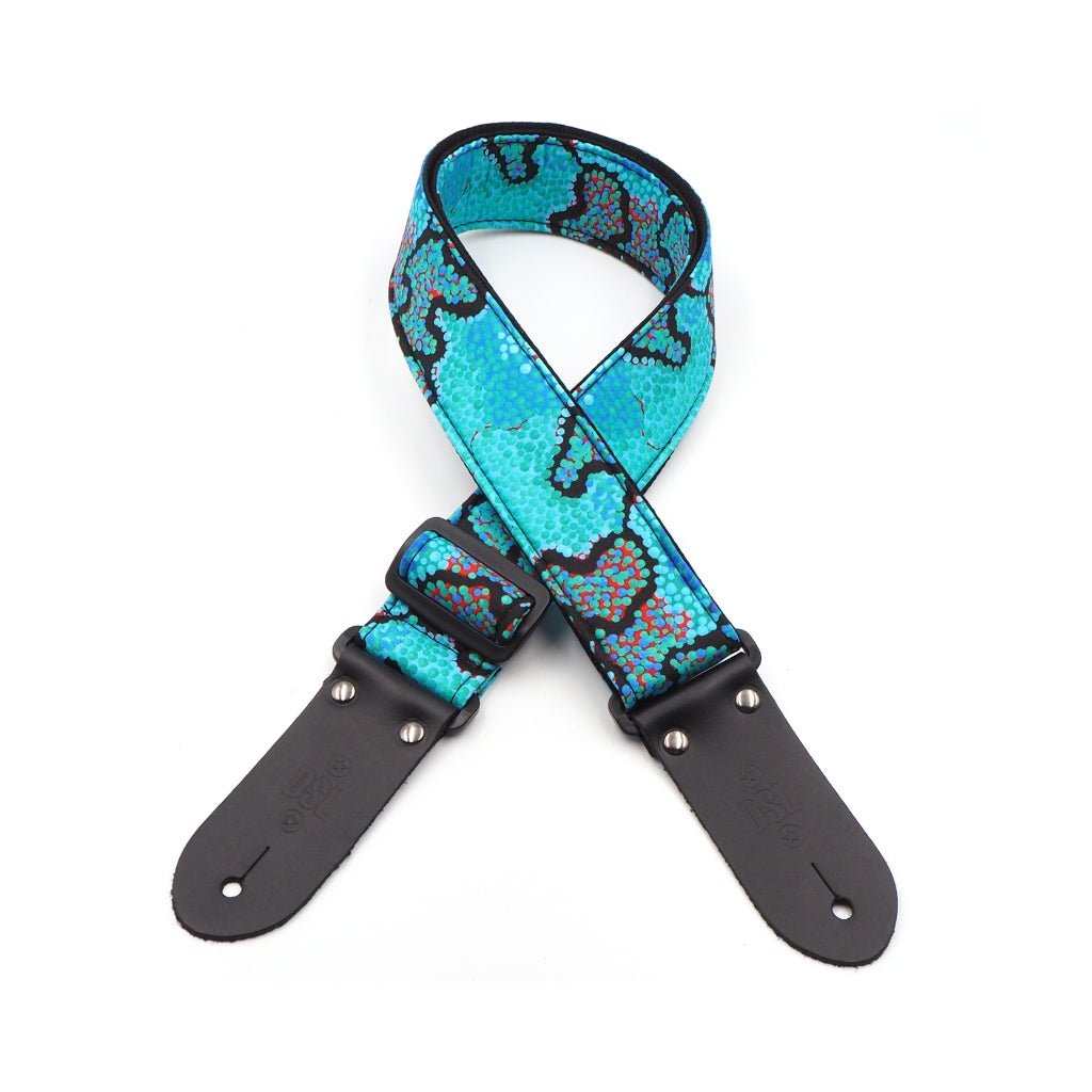 DSL 2" Indigenous Handmade Fabric Guitar Strap - Water Dreaming Guitar Straps Sky Music