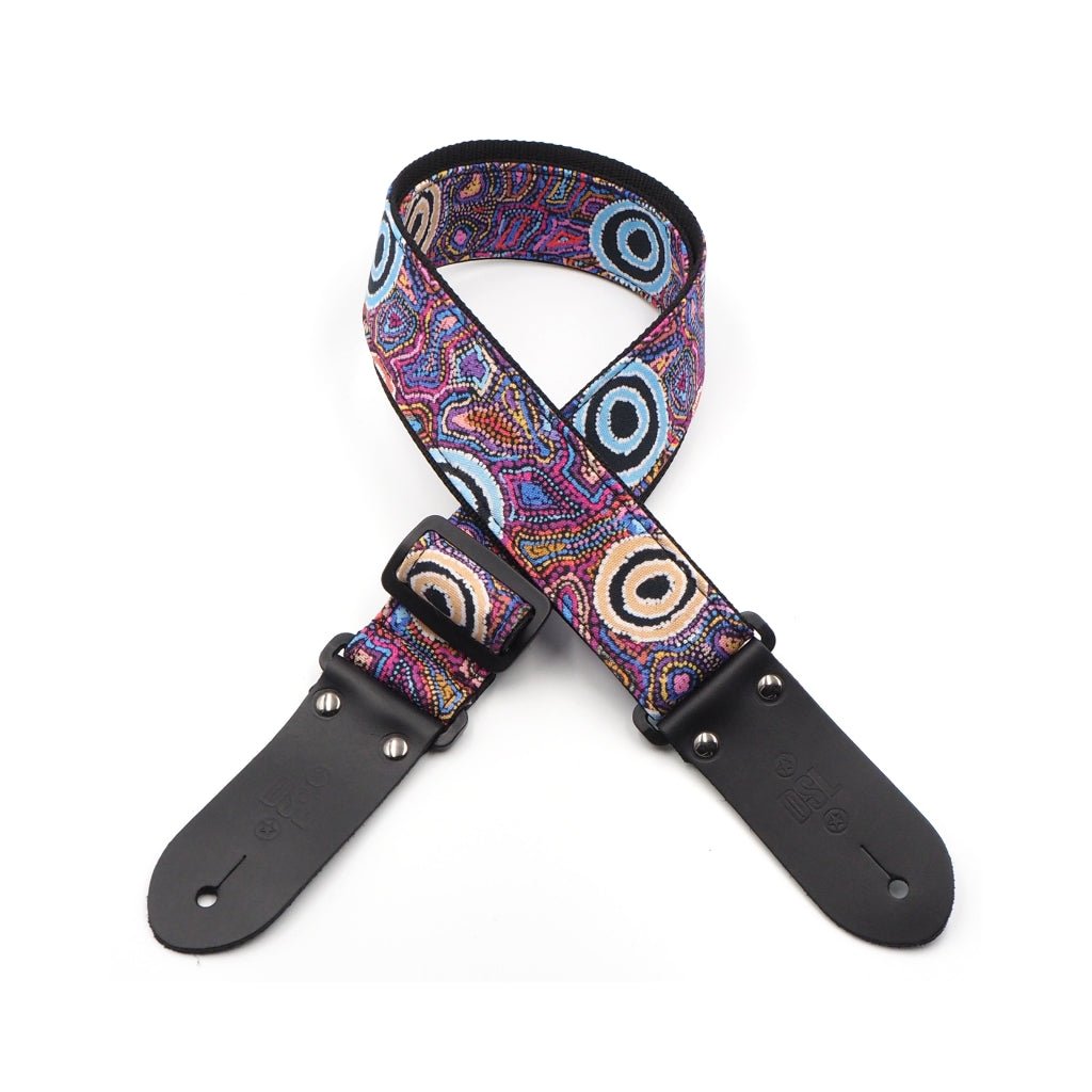 DSL 2" Indigenous Handmade Fabric Guitar Strap - Yumari Dreaming Guitar Straps Sky Music