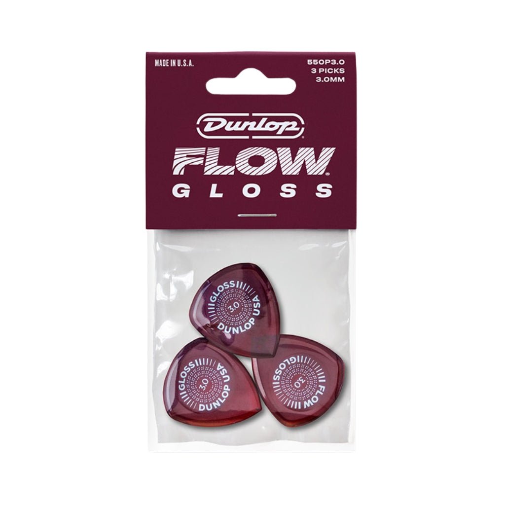 Dunlop Flow Gloss Guitar Picks 3.0mm - Player's Pack Guitar Picks Sky Music