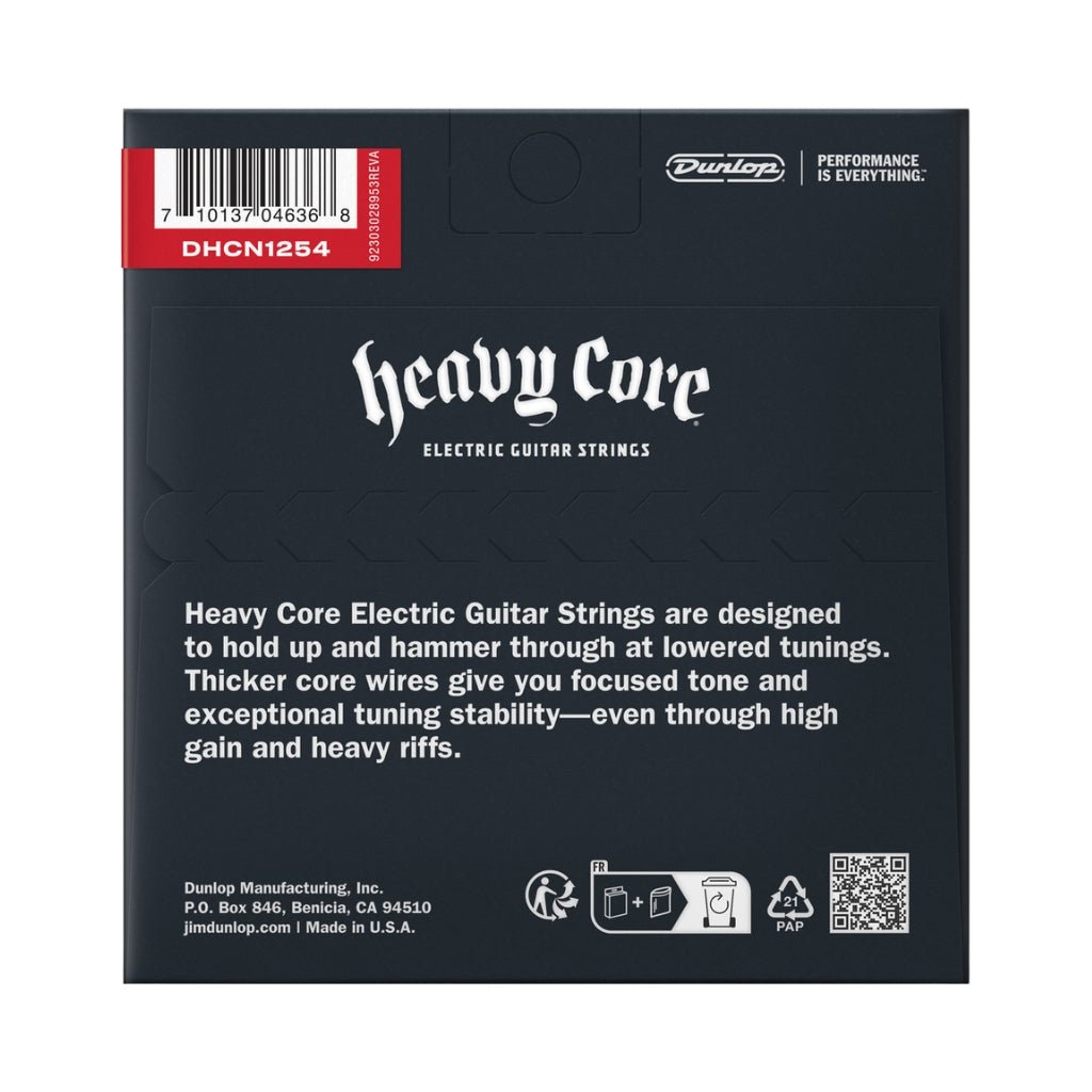 Dunlop Heavy Core Nickel Wound Drop B Heaviest 12-54 Electric Guitar Strings Fretted Instrument Strings Sky Music