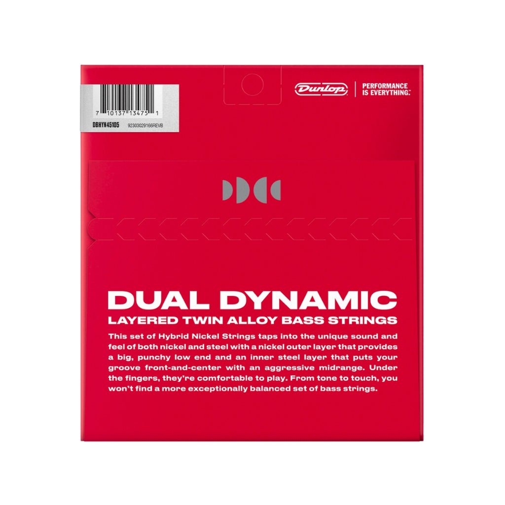 Dunlop Hybrid Nickel Over Stainless Steel Bass Strings 45-105 Bass Strings Sky Music