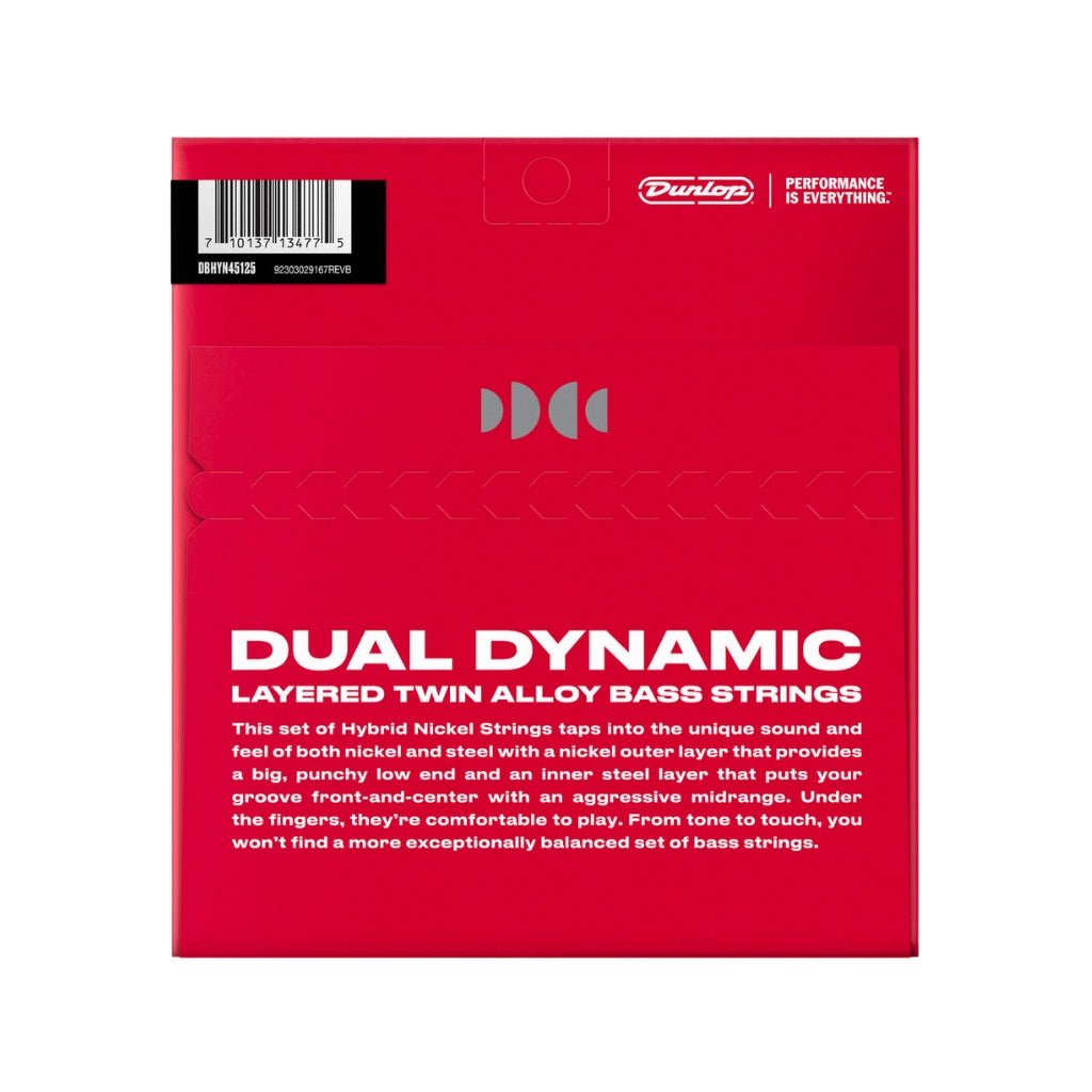 Dunlop Hybrid Nickel Over Stainless Steel Bass Strings 5 string 45-125 Bass Strings Sky Music