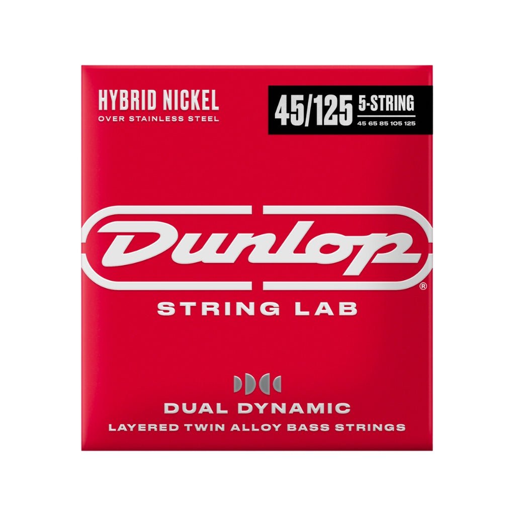 Dunlop Hybrid Nickel Over Stainless Steel Bass Strings 5 string 45-125 Bass Strings Sky Music
