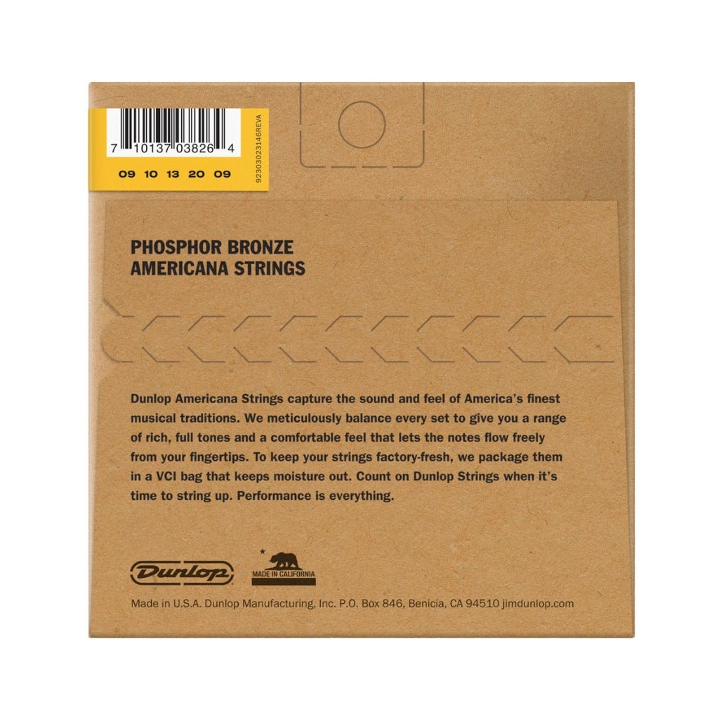 Dunlop Phosphor Bronze Americana Banjo Strings 5-String Set - Light Fretted Instrument Strings Sky Music