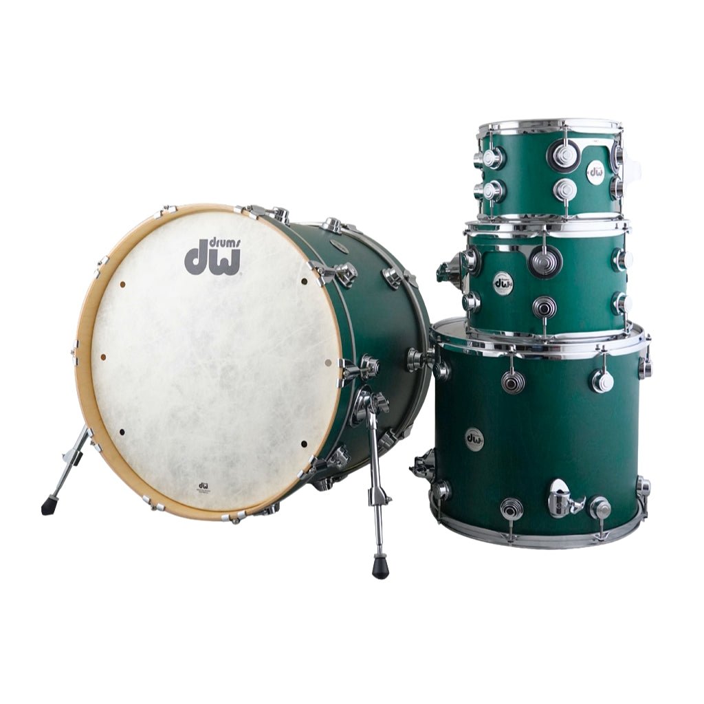 DW Collectors Maple 333 - Teal Satin Oil with Chrome Hardware: 10/12/16/22 Acoustic Drums Sky Music