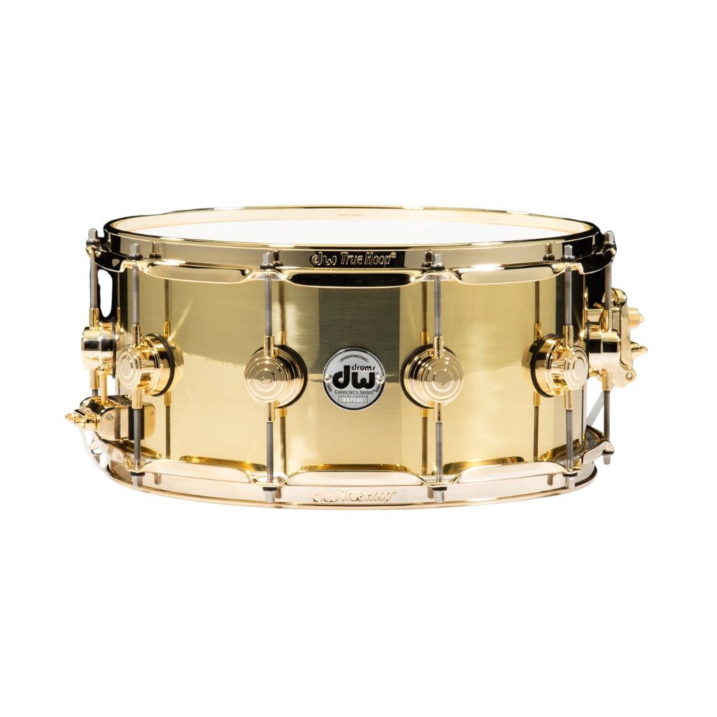 DW Collectors Series 14x6.5 Bell Brass Snare Drum w/Gold Hardware - DRVN6514SPG Snare Drums Sky Music