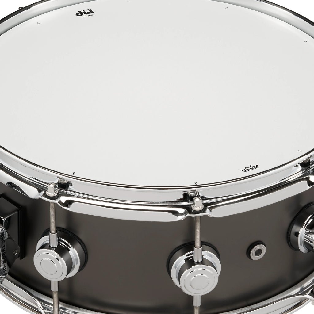 DW Collector's Series Metal Brass Snare Drum - 5.5 x 14-inch - Satin Black Snare Drums Sky Music