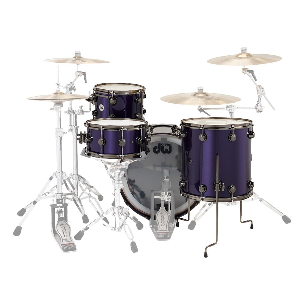 DW Collector's Series PurpleCore Maple 4-Piece Shell Pack - Ultraviolet Metallic with Black Nickel Hardware Acoustic Drums Sky Music