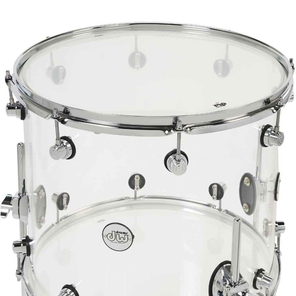 DW Design Series 4-piece Shell Pack - Clear Acrylic Acoustic Drums Sky Music