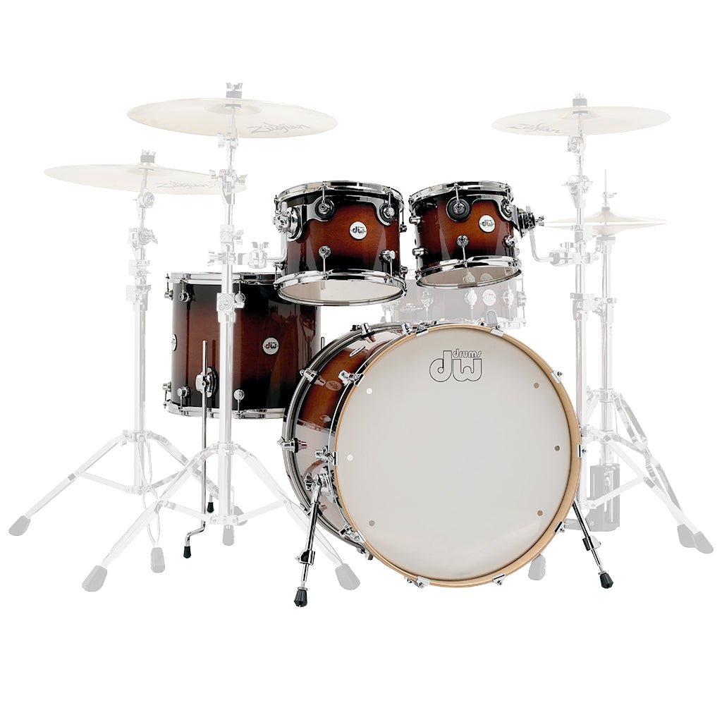 DW Design Series 4-Piece Shell Pack - Tobacco Burst Acoustic Drums Sky Music