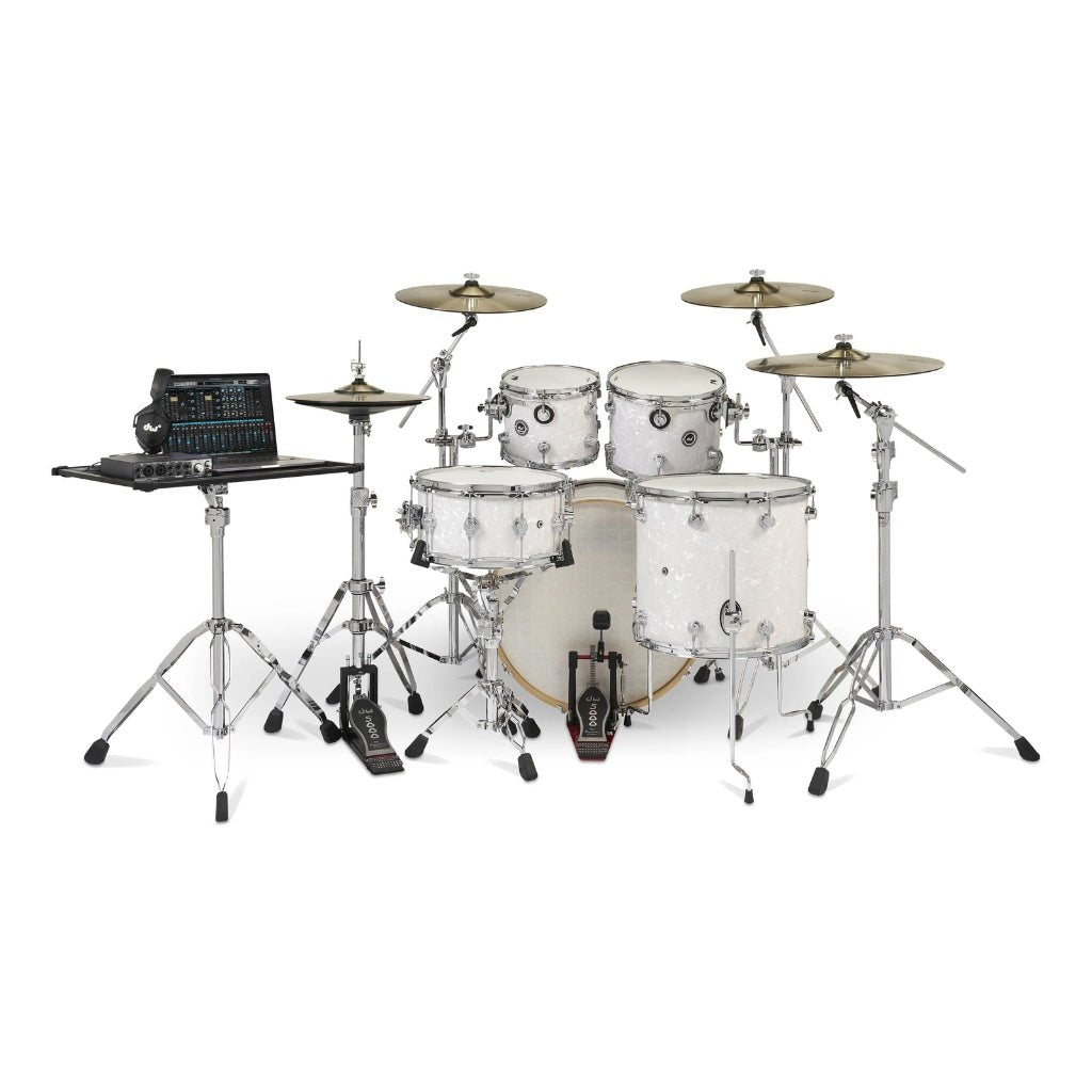 DW DWe 5-Piece Complete Bundle Kit - Black Galaxy Acoustic Drums Sky Music
