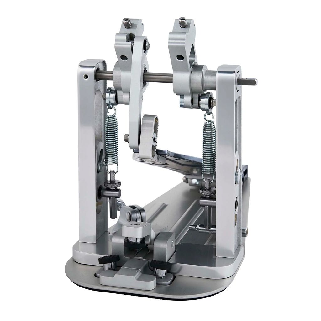 DW MFG Machined Direct Drive Double Bass Drum Pedal - Polished Anodized Aluminum Drum Hardware Sky Music