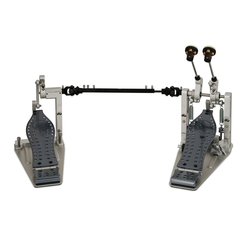 DW MFG Machined Direct Drive Double Bass Drum Pedal - Polished Anodized Aluminum Drum Hardware Sky Music