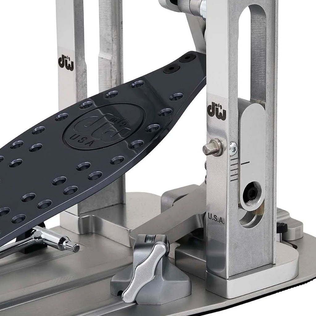DW MFG Machined Direct Drive Double Bass Drum Pedal - Polished Anodized Aluminum Drum Hardware Sky Music