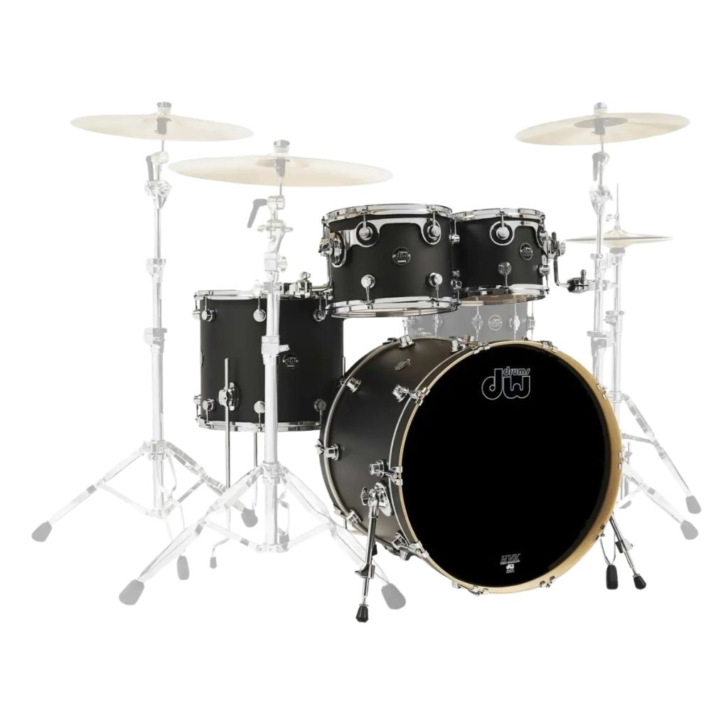 DW Performance Series 4-piece Shell Pack with 22 inch Bass Drum - Charcoal Metallic Acoustic Drums Sky Music