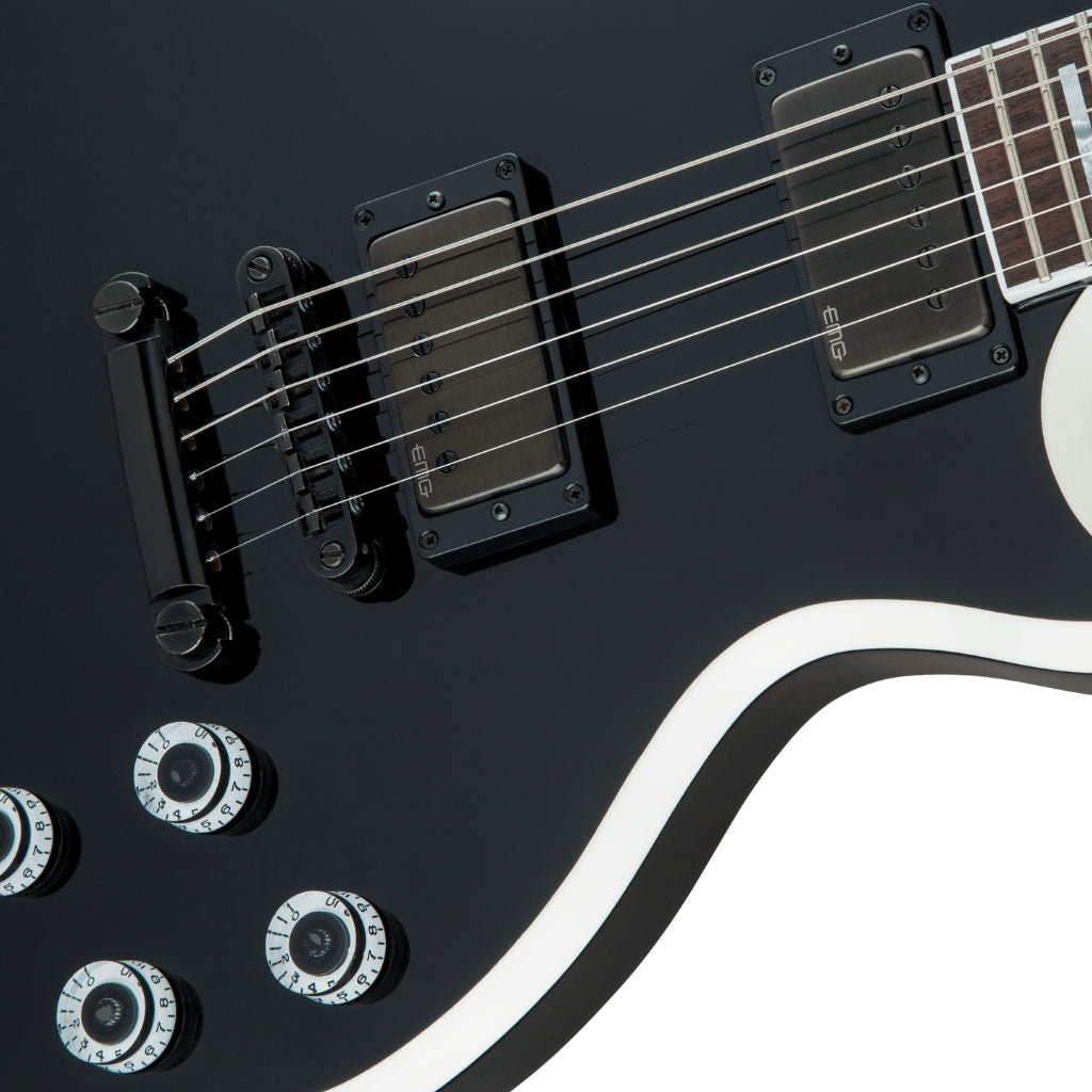 Jackson USA - Signature Marty Friedman MF-1 Electric Guitar - Gloss Black with White Bevels, Rosewood Fingerboard