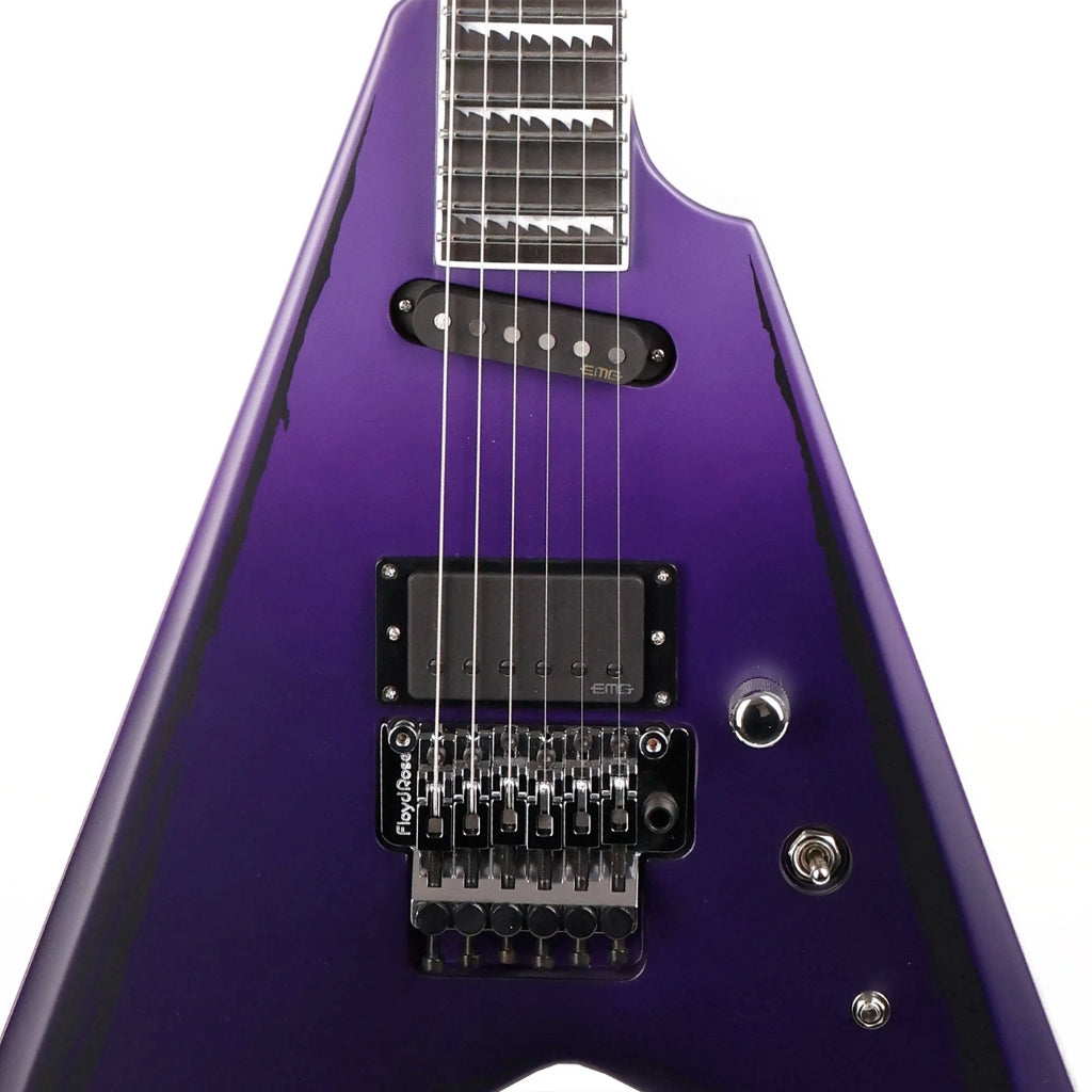 ESP - E-II Alexi Ripped Electric Guitar - Purple Fade Satin