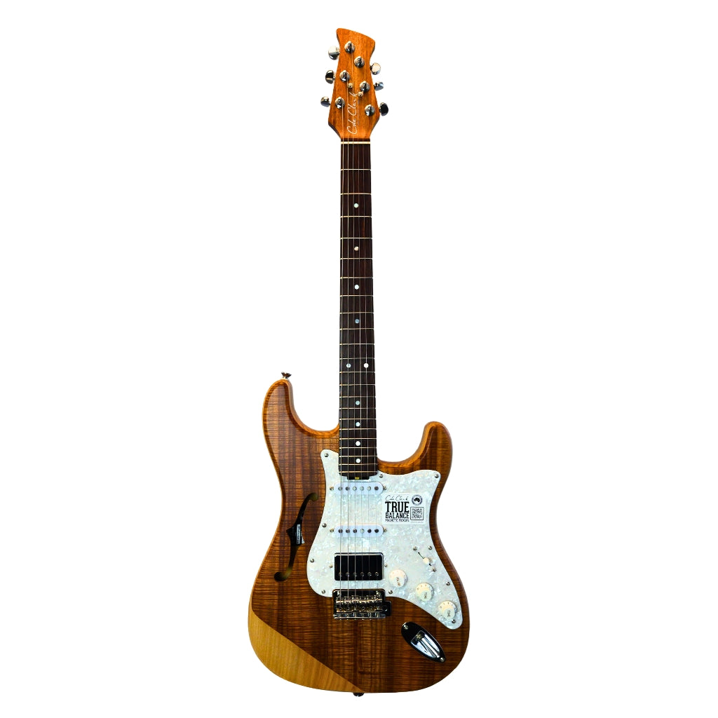 Cole Clark - Electric Hollow Baby HSS Electric Guitar - Natural