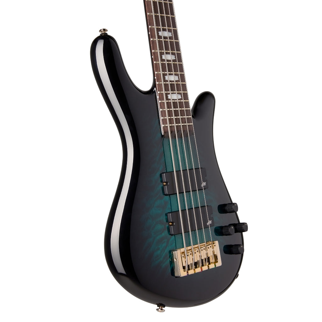 Spector - Icon NS-5 Neck Through Electric Bass Guitar - Black & Blue