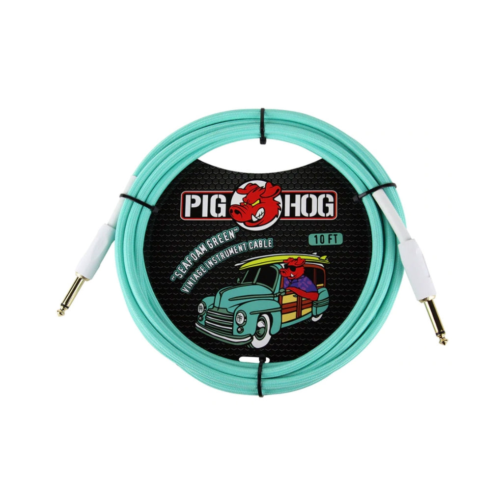Pig Hog Instrument Cable 10' - Seafoam Green