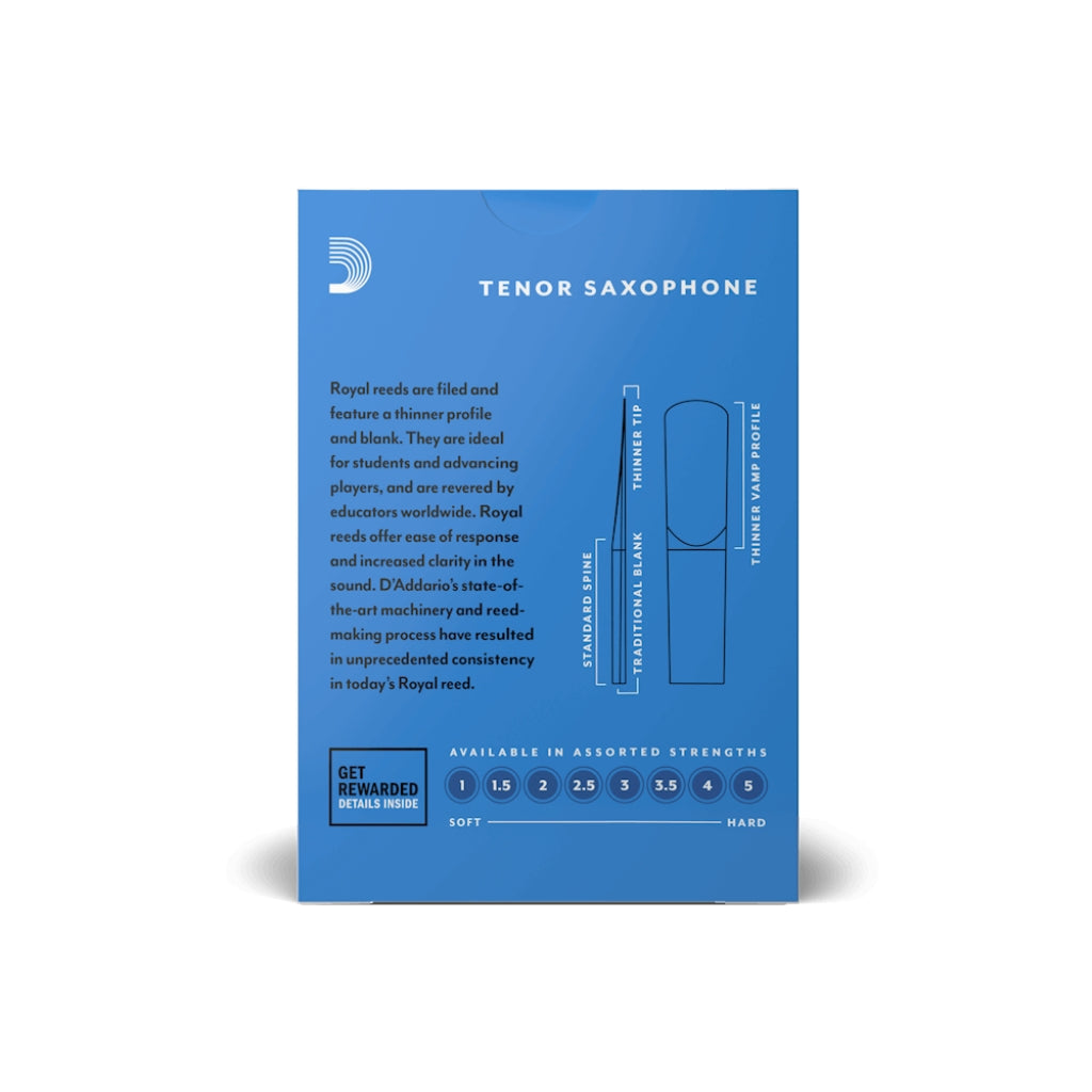 D'Addario - Royal Tenor Saxophone Reeds - 2.0 (10-pack)