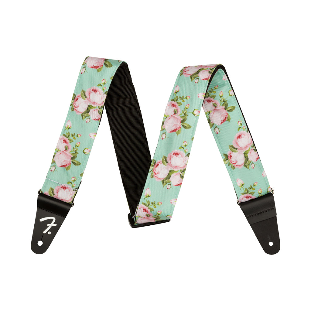 Fender 2" Floral Guitar Strap - Surf Green