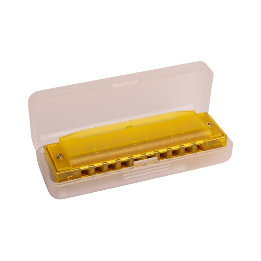 Hohner Translucent Harp Harmonica - C/Yellow Hardcase
