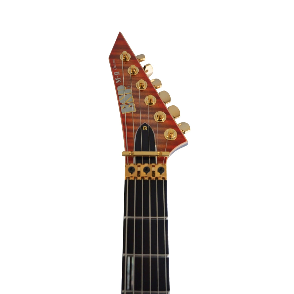 ESP M-II Electric Guitar w/Gold Hardware - Violet Orange Burst headstock