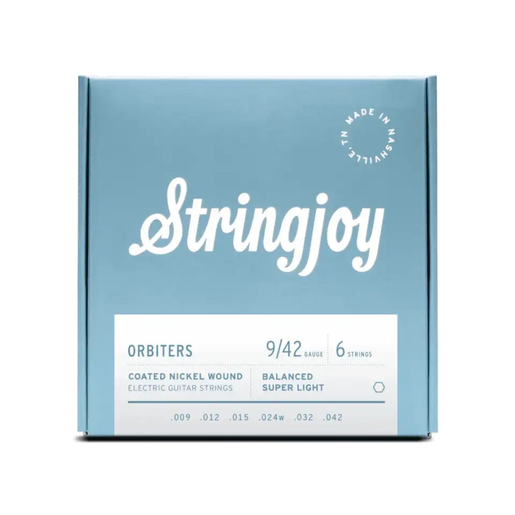 Stringjoy - Orbiters Balanced Coated Nickel-wound Electric Guitar Strings - Super Light Gauge (.009 - .042)