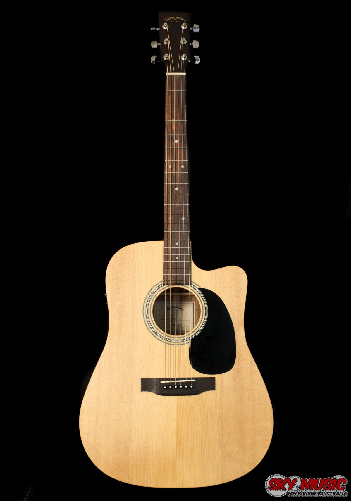 Sigma DMC-STE+ Dreadnought Cutway with Electronics