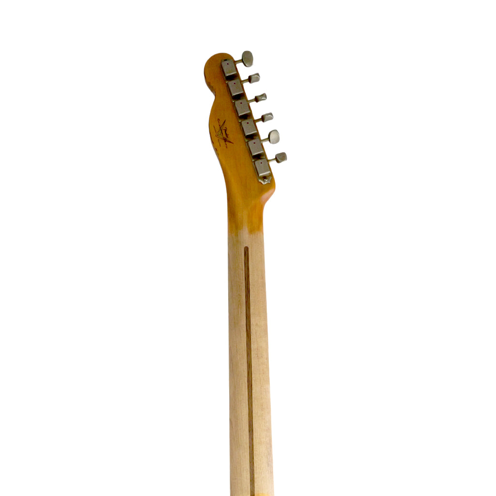 Fender Custom Shop Dual P90 Thinline Telecaster Relic Limited Edition Electric Guitar - Blue Floral headstock back