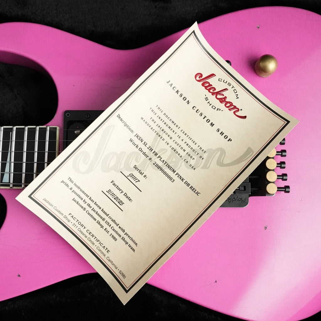 Jackson Custom Shop - Soloist Dive Bar Nitro Relic Electric Guitar - Platinum Pink