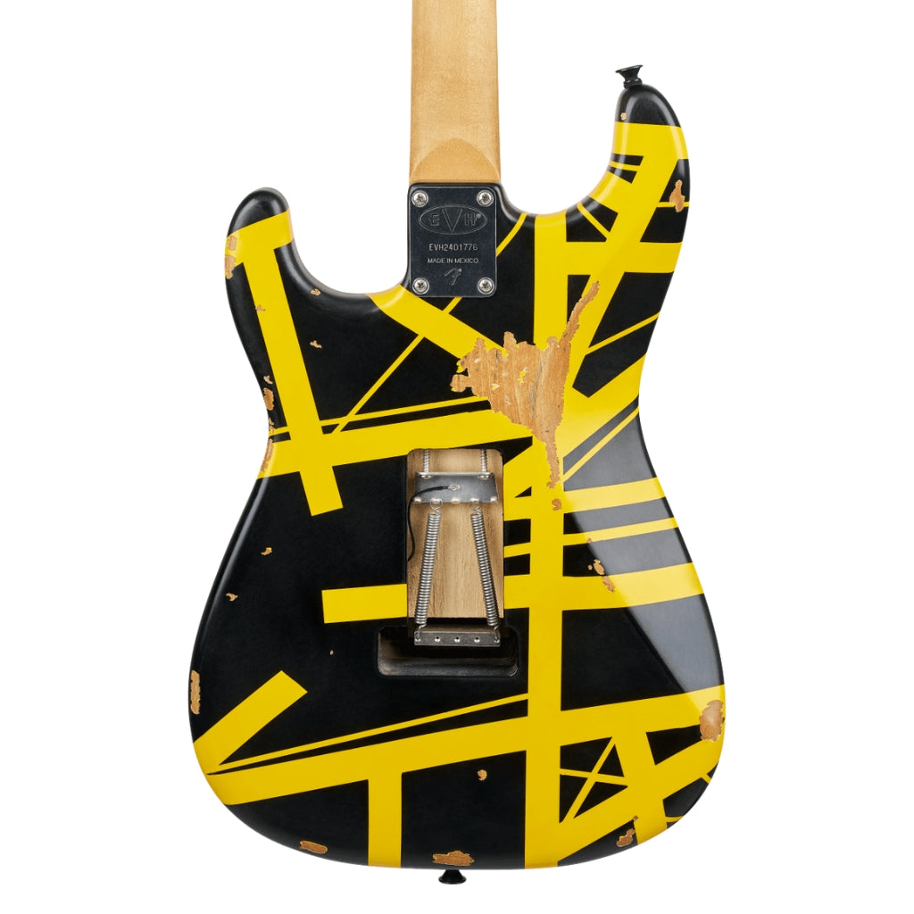 EVH - Limited Edition Striped Series Frankenstein Frankie  Electric Guitar - Black with Yellow Stripes, Maple Fingerboard