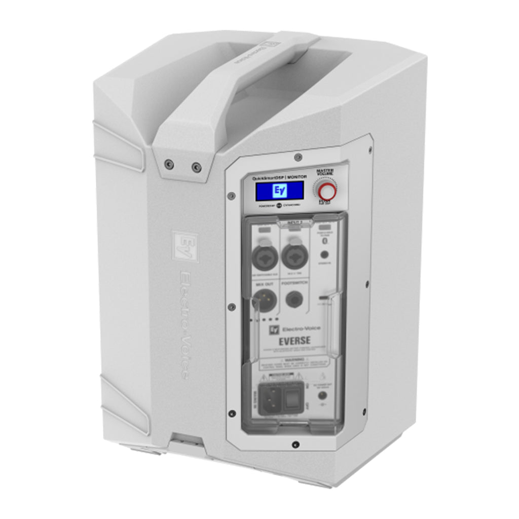 Electro Voice Everse 8 Weatherised Battery-Powered Loudspeaker with Bluetooth® Audio and Control in White PA Speakers Sky Music