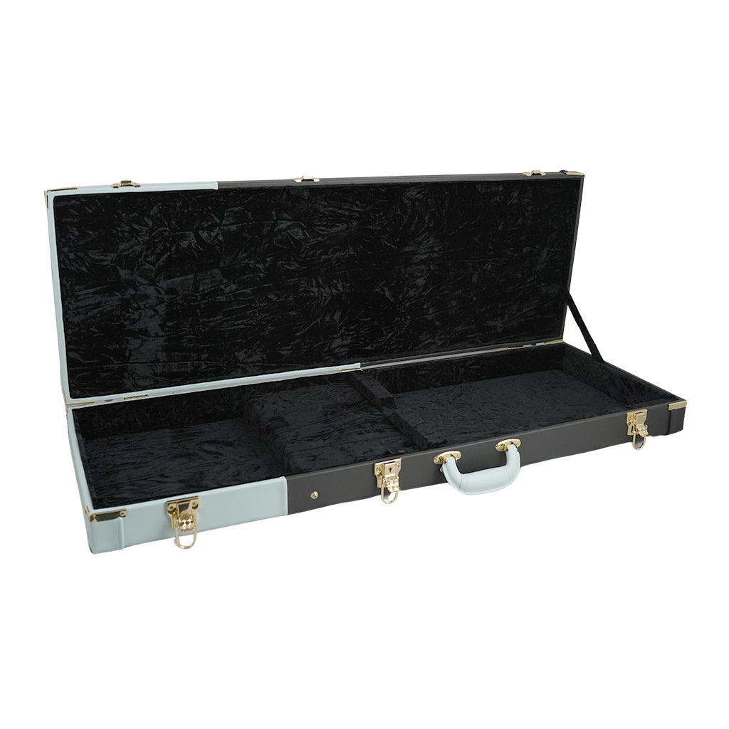 2 Tone Electric Guitar Hard Case Black & Blue Black Interior