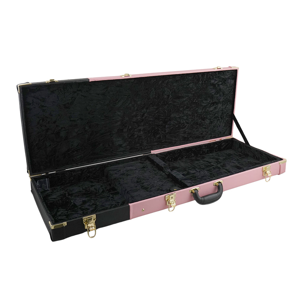 2 Tone Electric Guitar Hard Case Black & Pink Black Interior