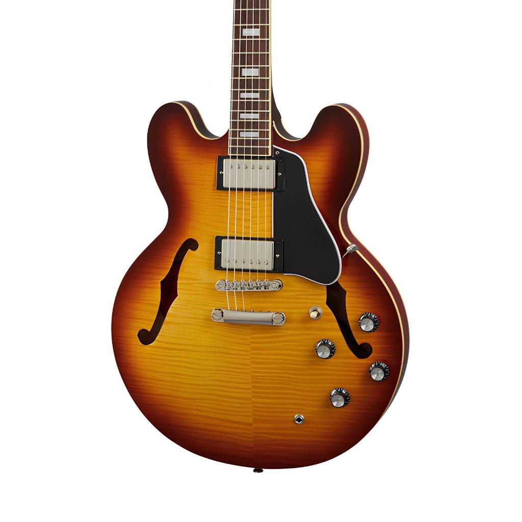 Epiphone ES-335 Figured Semi-Hollow Electric Guitar - Raspberry Tea Burst Electric Guitars Sky Music