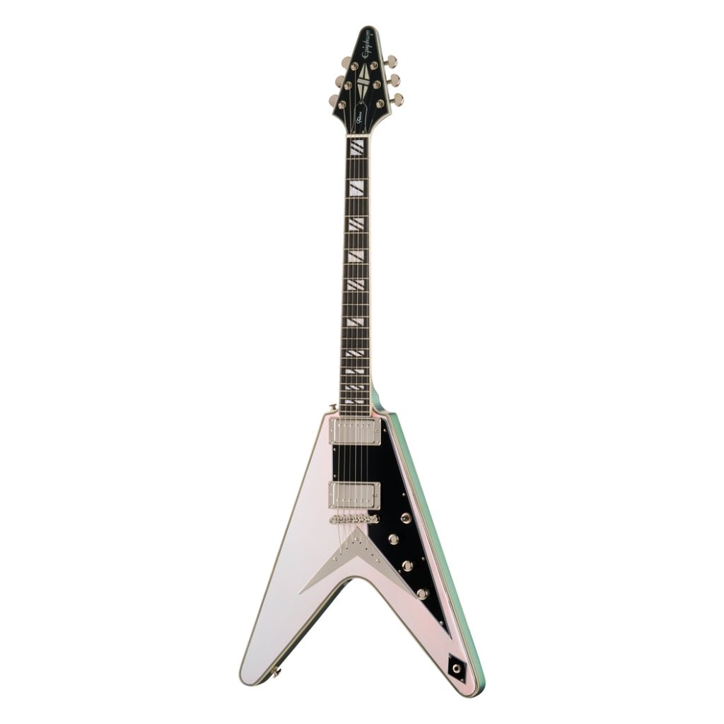 Epiphone Futura Flying V Custom Electric Guitar - Quicksilver Shift Electric Guitars Sky Music