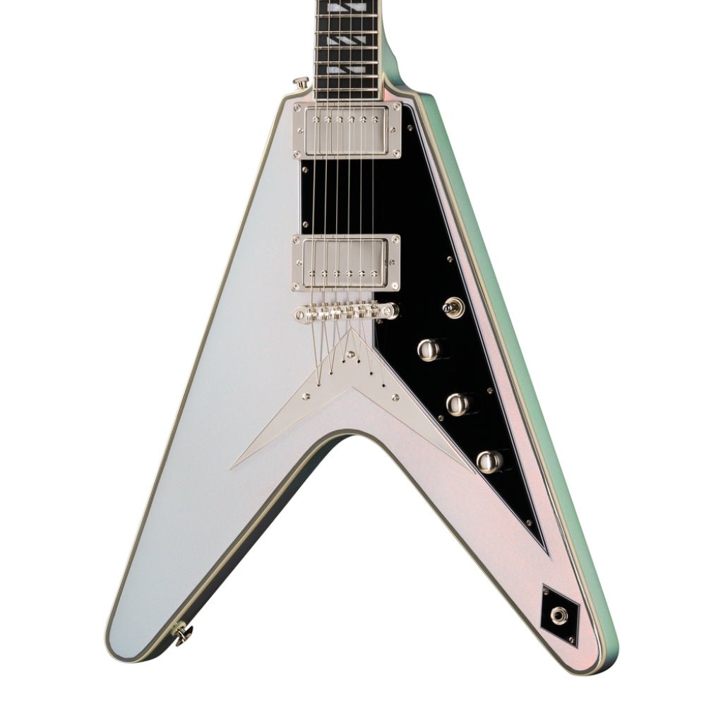 Epiphone Futura Flying V Custom Electric Guitar - Quicksilver Shift Electric Guitars Sky Music