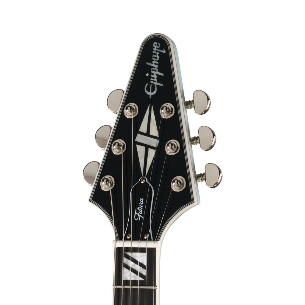 Epiphone Futura Flying V Custom Electric Guitar - Quicksilver Shift Electric Guitars Sky Music