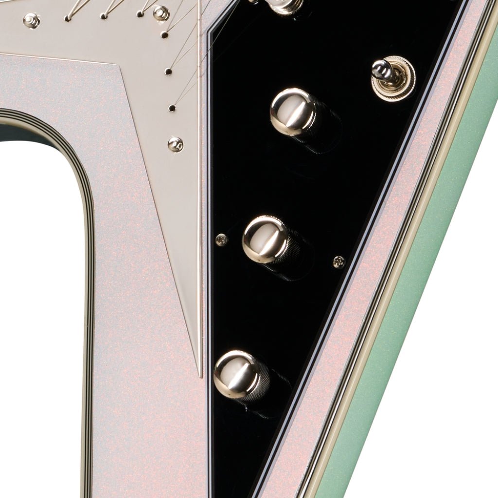 Epiphone Futura Flying V Custom Electric Guitar - Quicksilver Shift Electric Guitars Sky Music