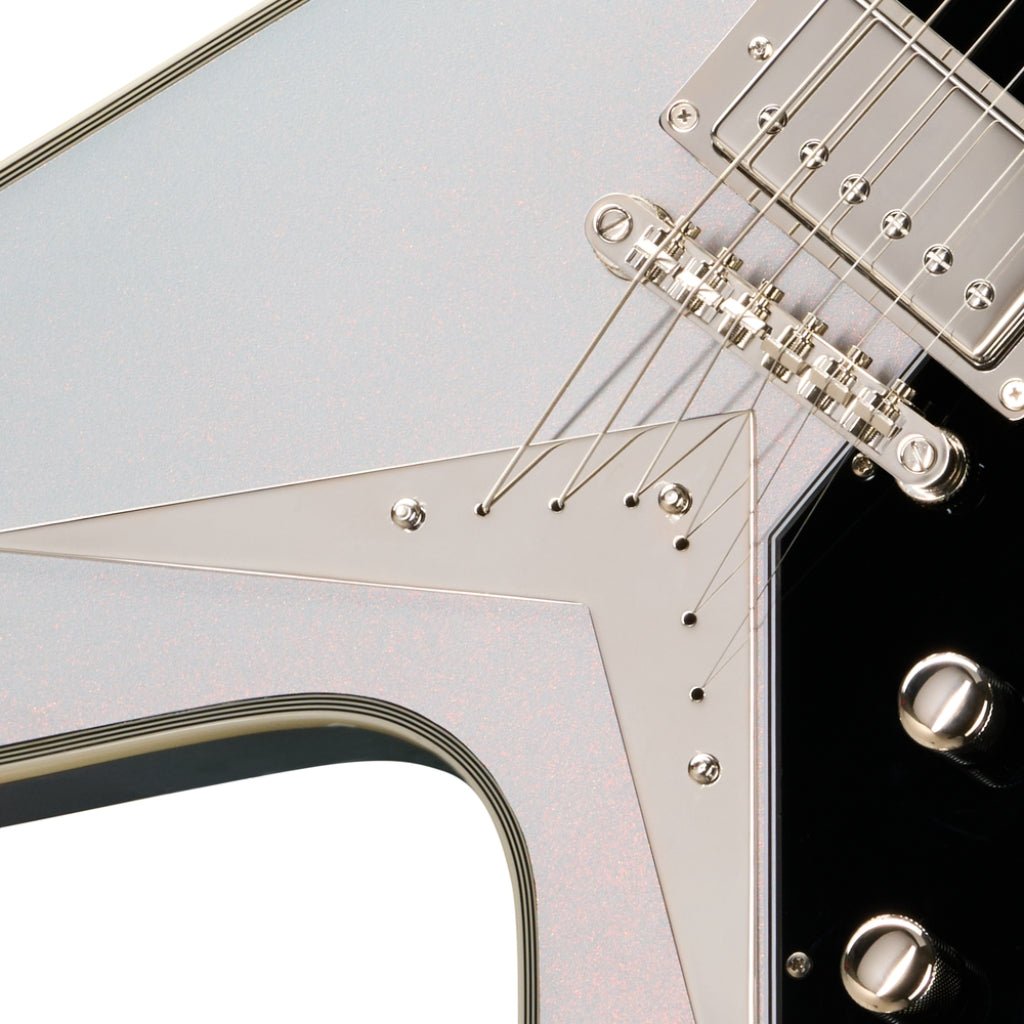 Epiphone Futura Flying V Custom Electric Guitar - Quicksilver Shift Electric Guitars Sky Music