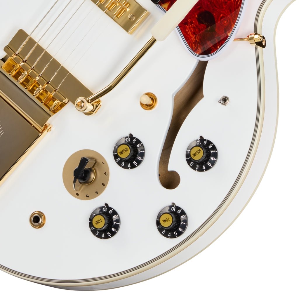 Epiphone Inspired By Gibson Custom Alex Lifeson 1976 ES-355 Electric Guitar - Alpine White Electric Guitars Sky Music