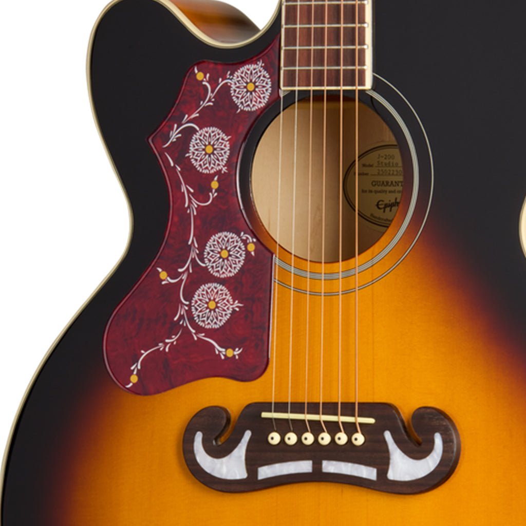 Epiphone J200 Studio EC Left Handed - Vintage Sunburst Acoustic Guitars Sky Music