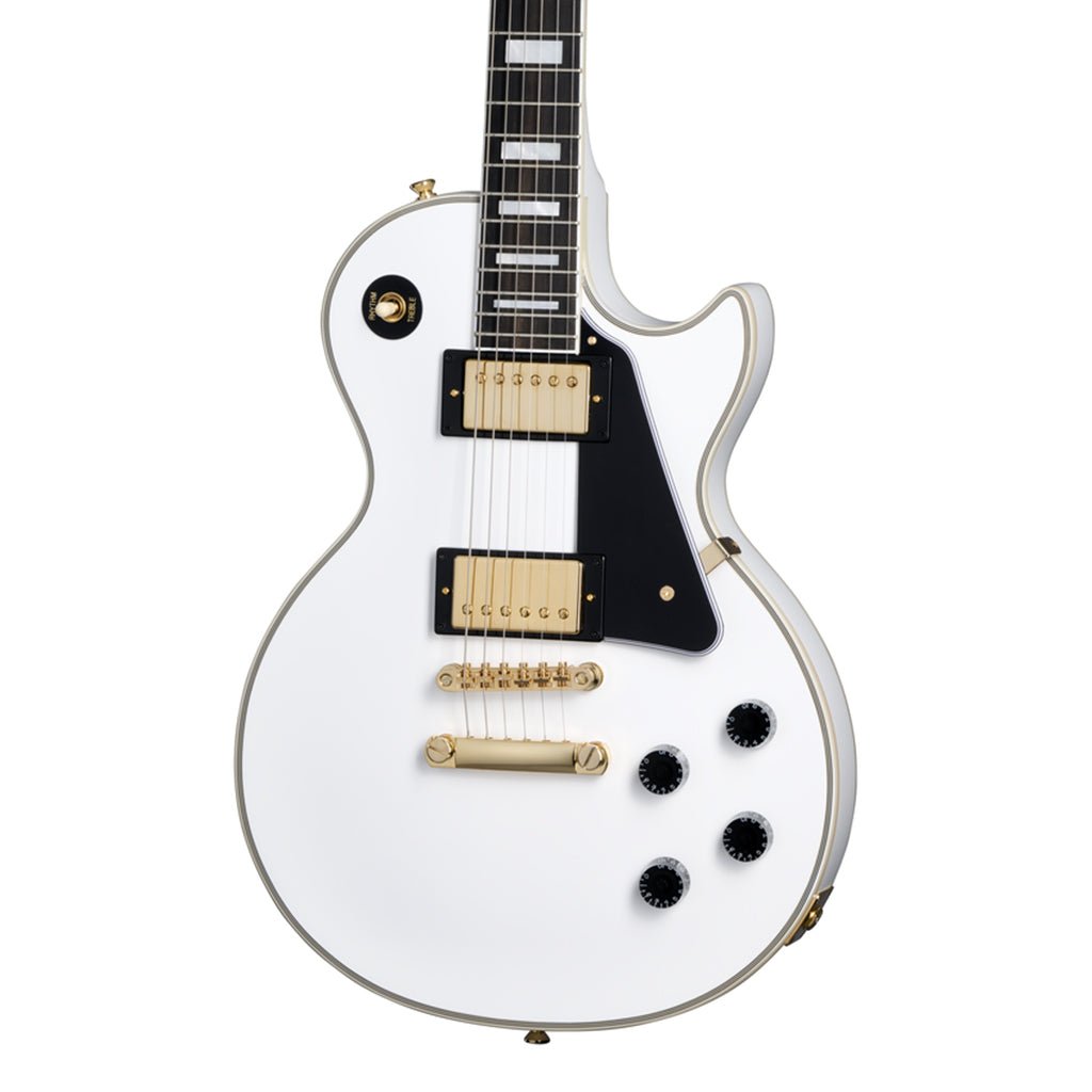 Epiphone Les Paul Custom Alpine White with Hardcase Electric Guitars Sky Music