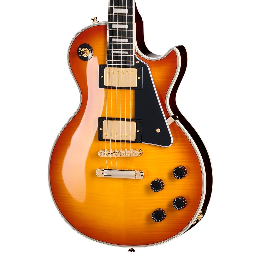 Epiphone Les Paul Custom Figured Electric Guitar - Iced Tea Burst Electric Guitars Sky Music