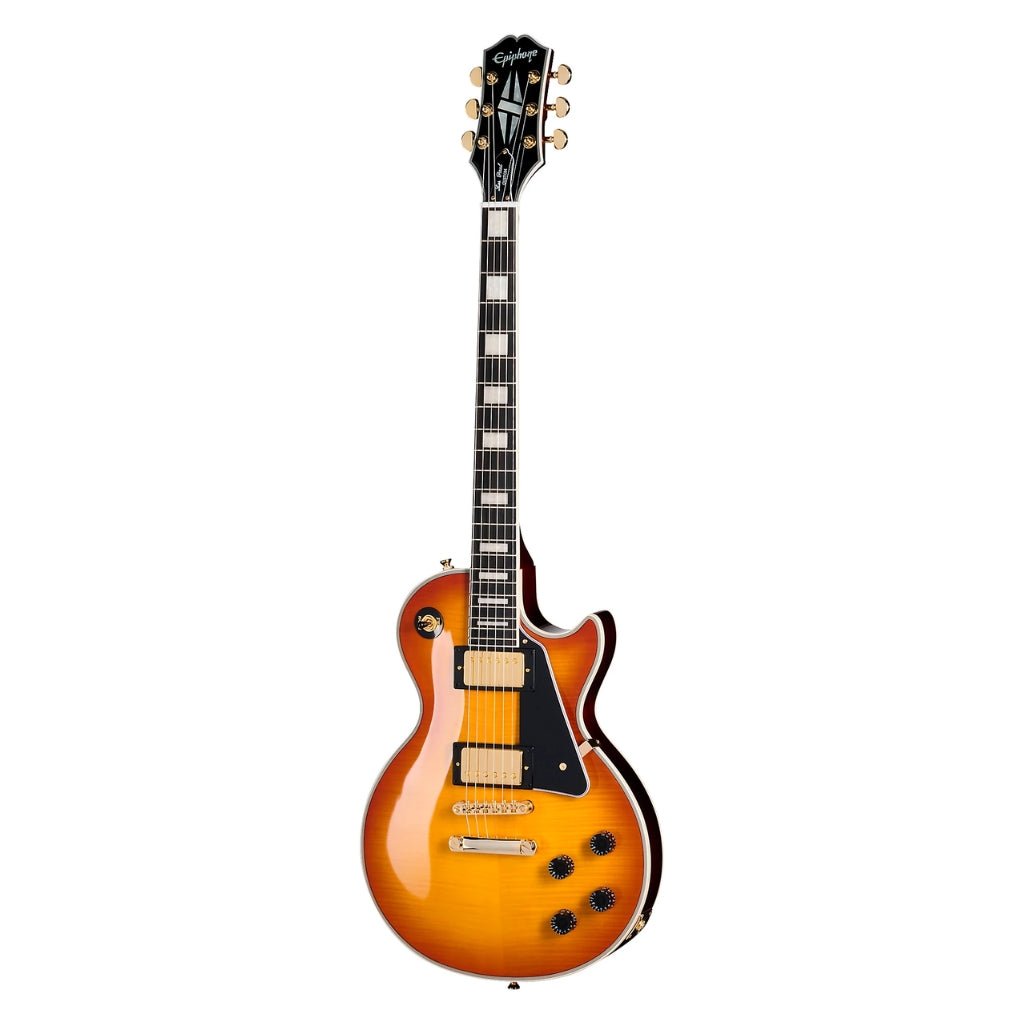 Epiphone Les Paul Custom Figured Electric Guitar - Iced Tea Burst Electric Guitars Sky Music